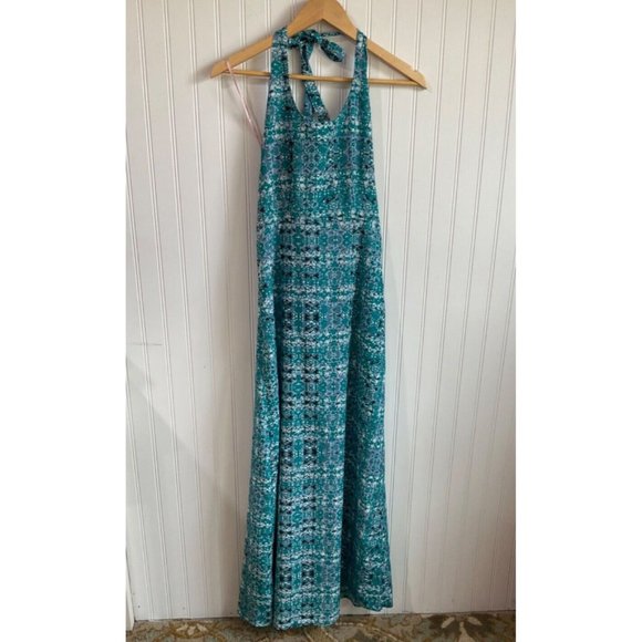 Forever 21‎ Dress Womens Small Pastel Geometric Print Halter Style Maxi 184 - Picture 1 of 10